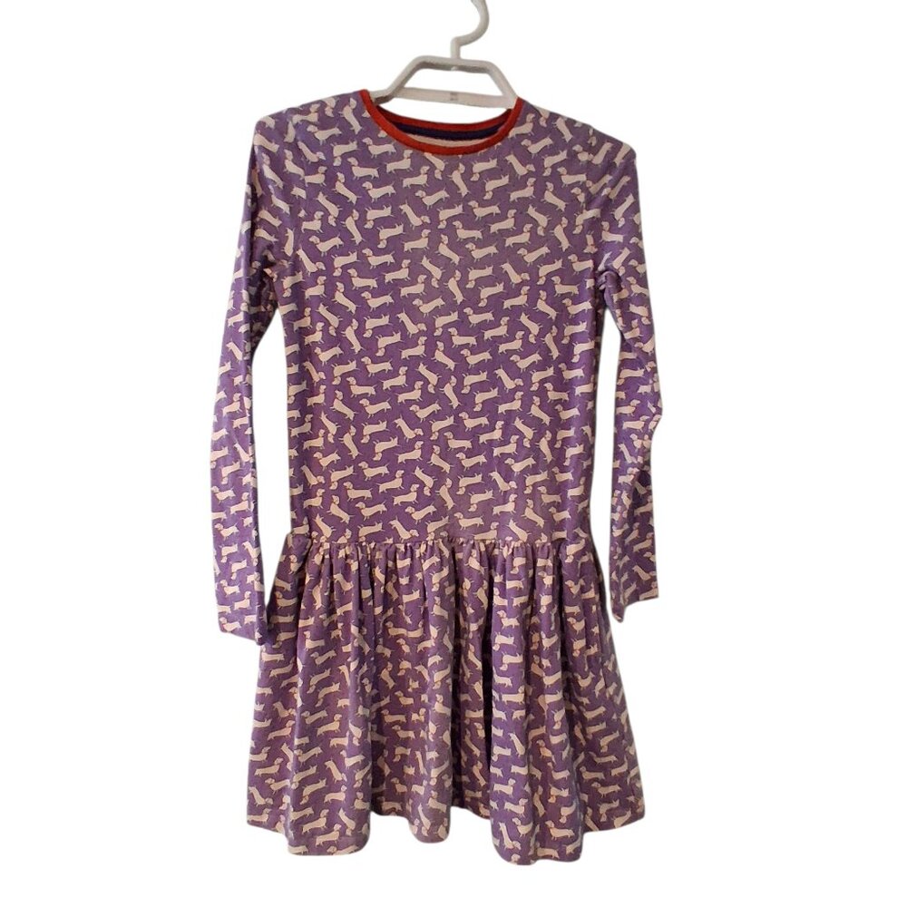 Mini Boden dress girls 11 12 Dachshund dog pockets